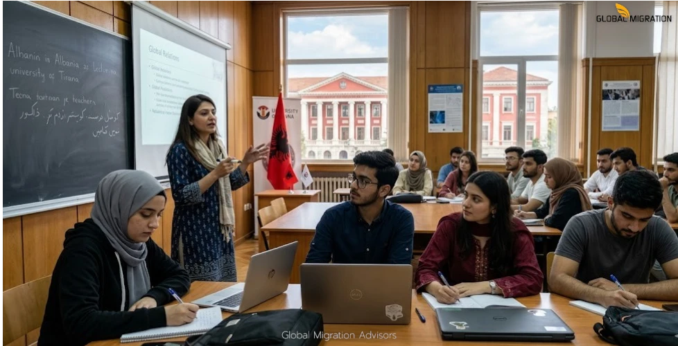 Pakistani students studying in Albania.