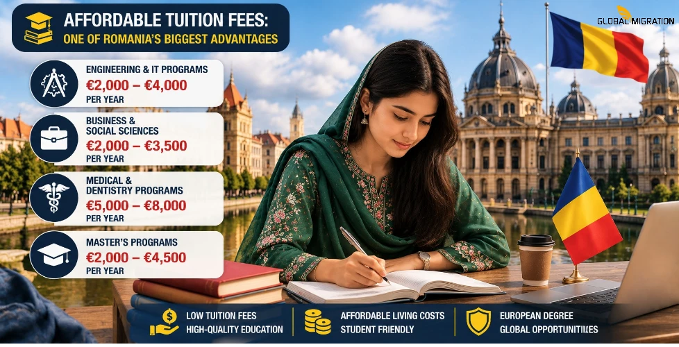 study in romania fees