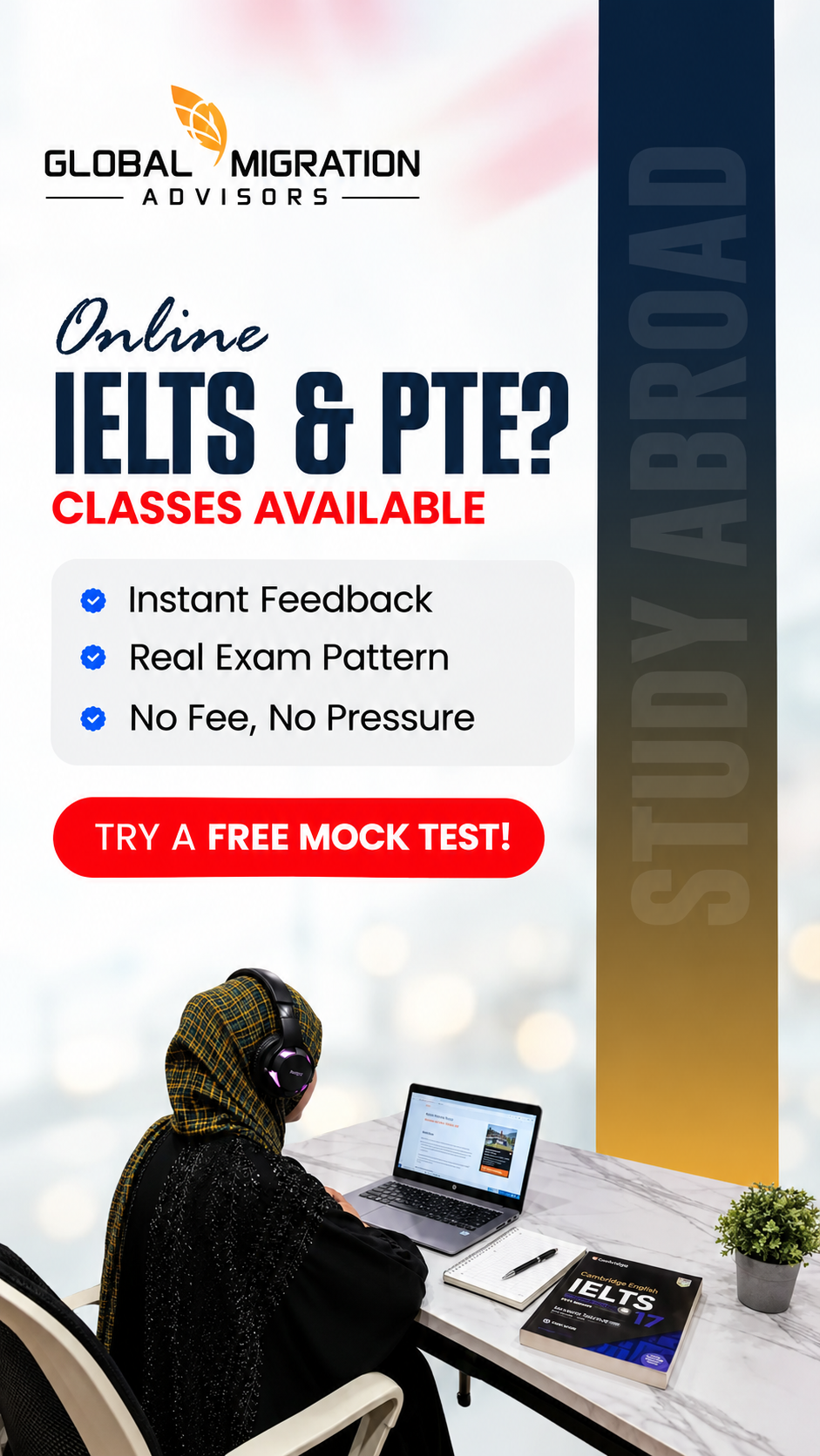 IELTS and PTE coaching at Global Migration Advisors, Lahore