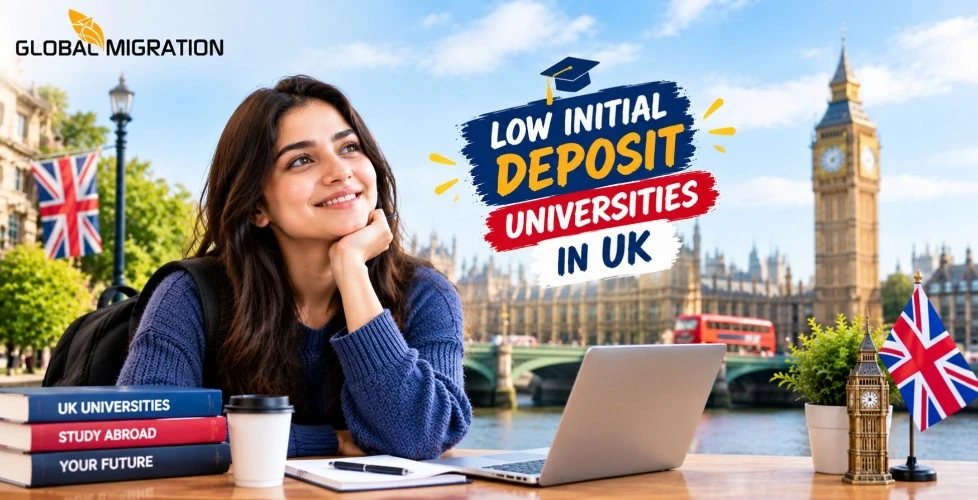 low initial deposit universities in UK